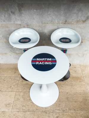 Martini Racing Set - Bar Chairs and Table