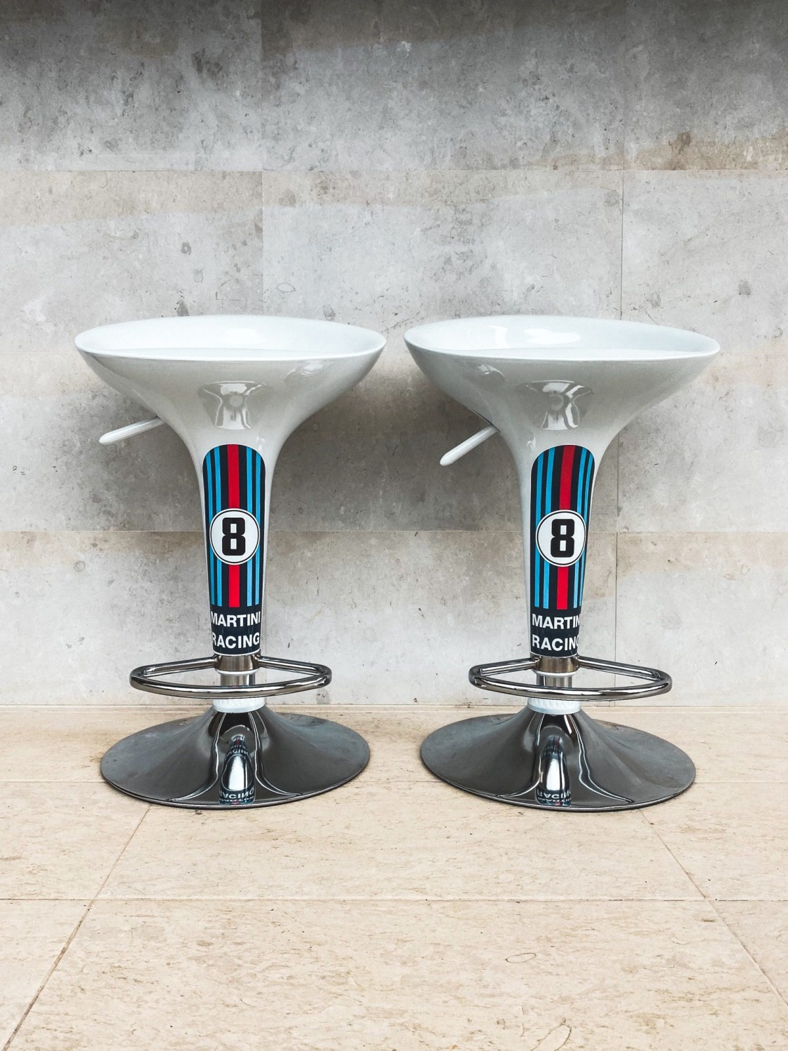 Martini Racing Set - Bar Chairs and Table