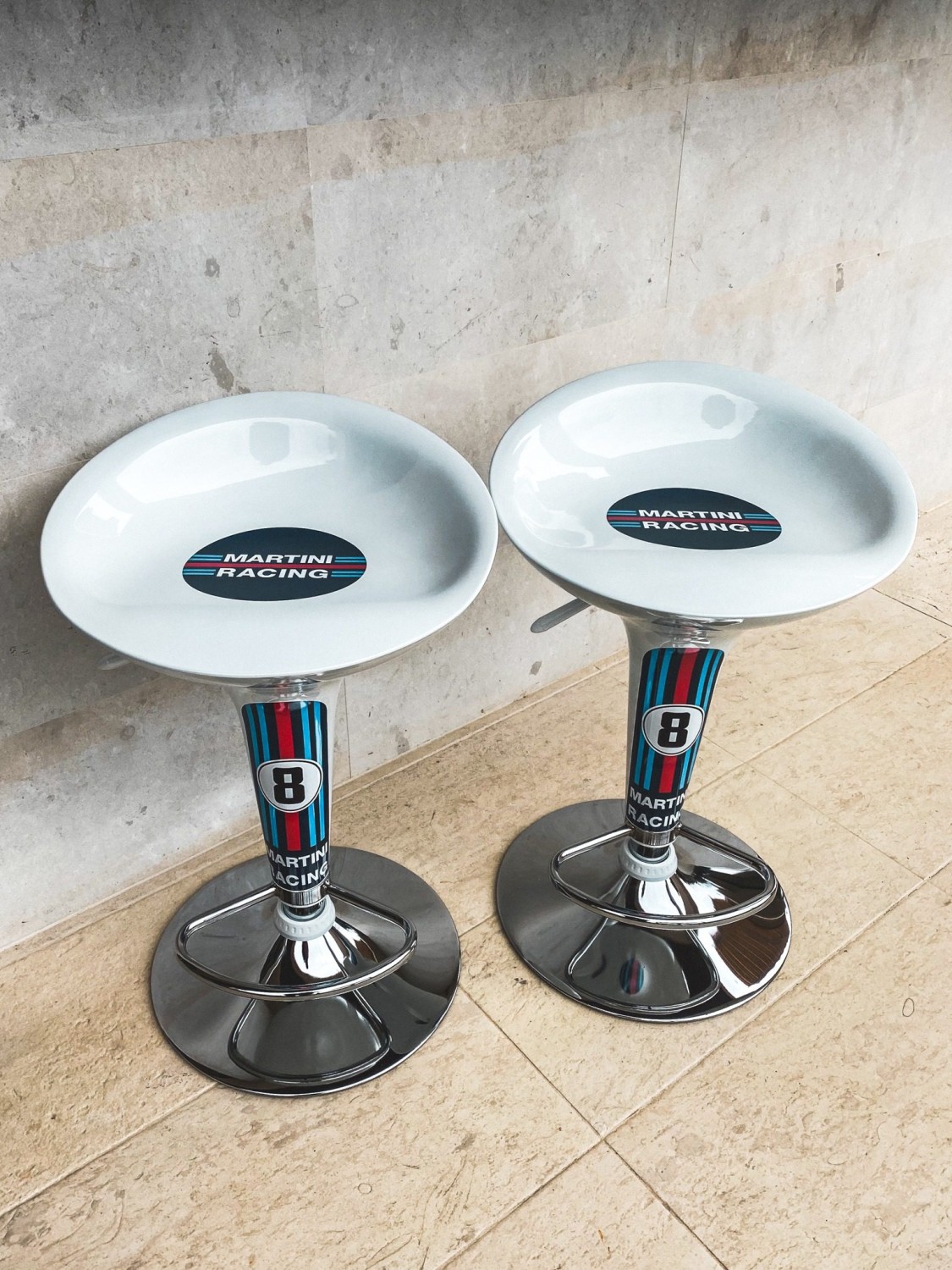 Martini Racing Set - Bar Chairs and Table
