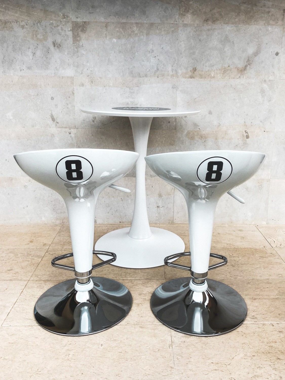 Martini Racing Set - Bar Chairs and Table